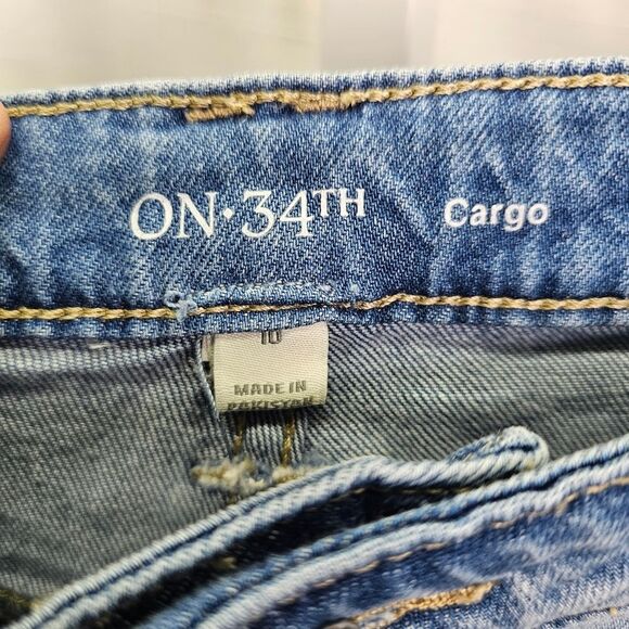 On 34th Wide Leg High Rise Utility Cargo Jeans Size 10 - Picture 8 of 10